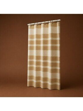 Home Trends Fabric Shower Curtain Devon 70" W x 72" L 100% Cotton Neutrals NEW